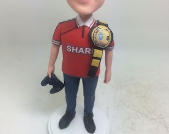 Wrestling Champion Custom Bobble Head Personalized Clay Figurines Based on Customers Photo Father's Day Gift Son Husband Boyfriend Bday Gift