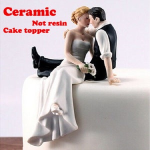 Porcelain Ceramic Bride And Groom Wedding Cake Topper Proposal Couple Photo Remember Romantic