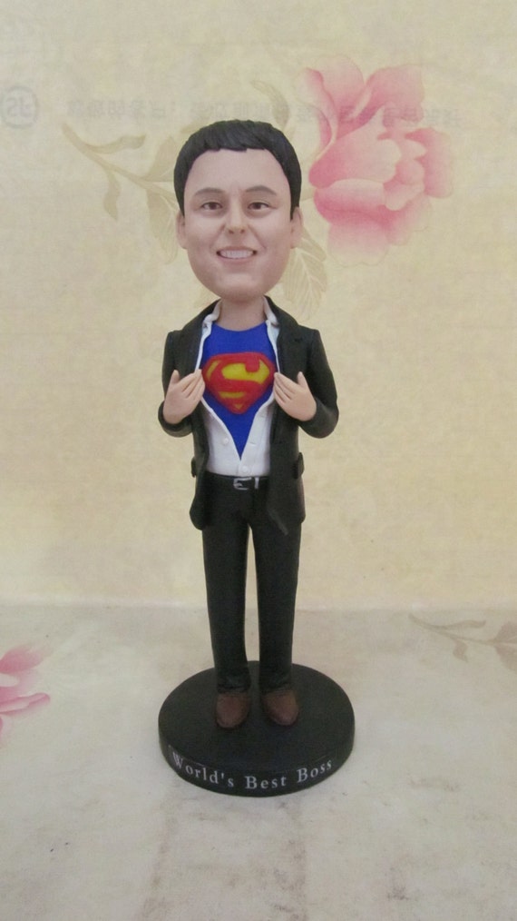 Powerful Boss Custom Bobble Head Personalized Gift Clay Figurines Based on Customers Photos Birthday Cake Topper Husband Boyfriend Bday Gift
