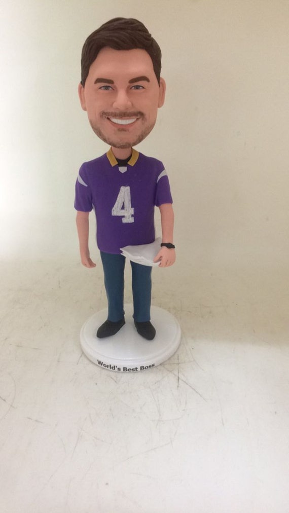 Powerful Boss Custom Bobble Head Personalized Gift Clay Figurines Based on Customers Photos Birthday Cake Topper Husband Boyfriend Bday Gift