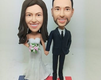Personalized Wedding Cake Topper Custom Bobble Head Figurine Wedding Topper Personalized Cake Topper Custom Wedding Gifts Wedding Decoration