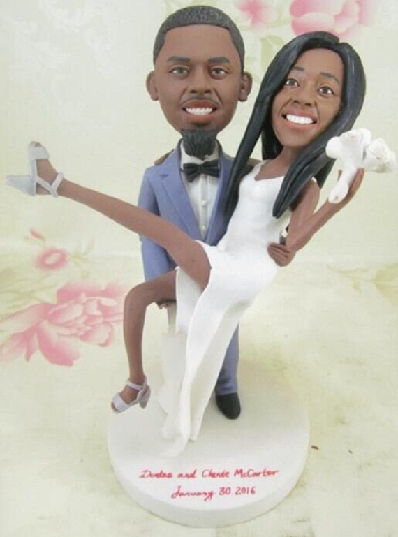 Sexy Custom Wedding Cake Topper Personalized Wedding Cake Topper Clay Figurines Based on Customers Photos Cake Topper Wedding Decorations