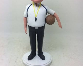 Basetkball Coach Bobble Head Caoch Clay Figurine Personalized Coach Gift Based on Customers Photo Coach Birthday Cake Topper Coach Bday Gift