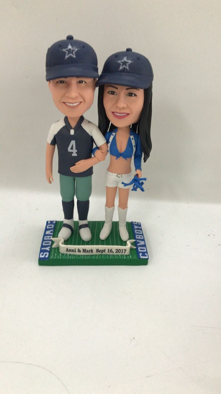 Dallas Cowboys Wedding Cake Topper Cowboys Bobble Head Etsy