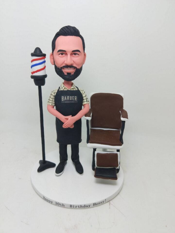 barber personalized bobble head clay figurine boyfriend personalized barber gifts