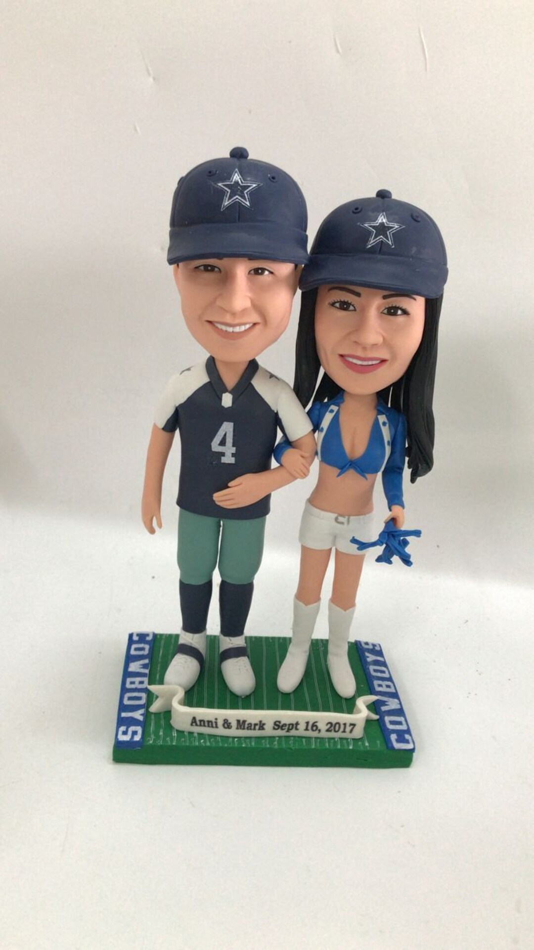 Dallas Cowboys Wedding Cake Topper Cowboys Bobble Head Etsy