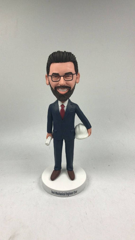Mechanical Engineer Personalized Engineer Custom Bobble Head Engineer Gift Engineer Clay Figurines Engineer Birthday Husband Boyfriend Gift