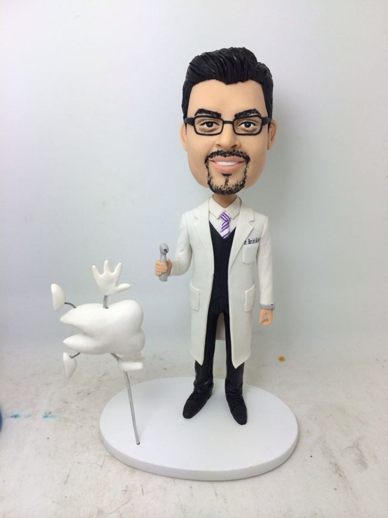 Dentist Personalized Gift Dentist Custom Bobble Head Clay Etsy