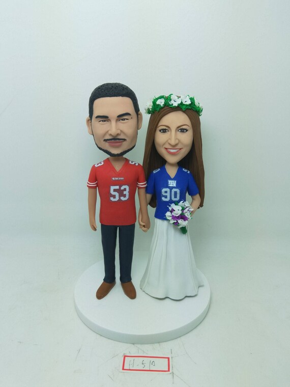 San Francisco 49ers Groom NY Giants Bride Personalized Wedding Cake Topper  49ers Wedding NY Giants Wedding 49er Cake Topper Giants Topper 
