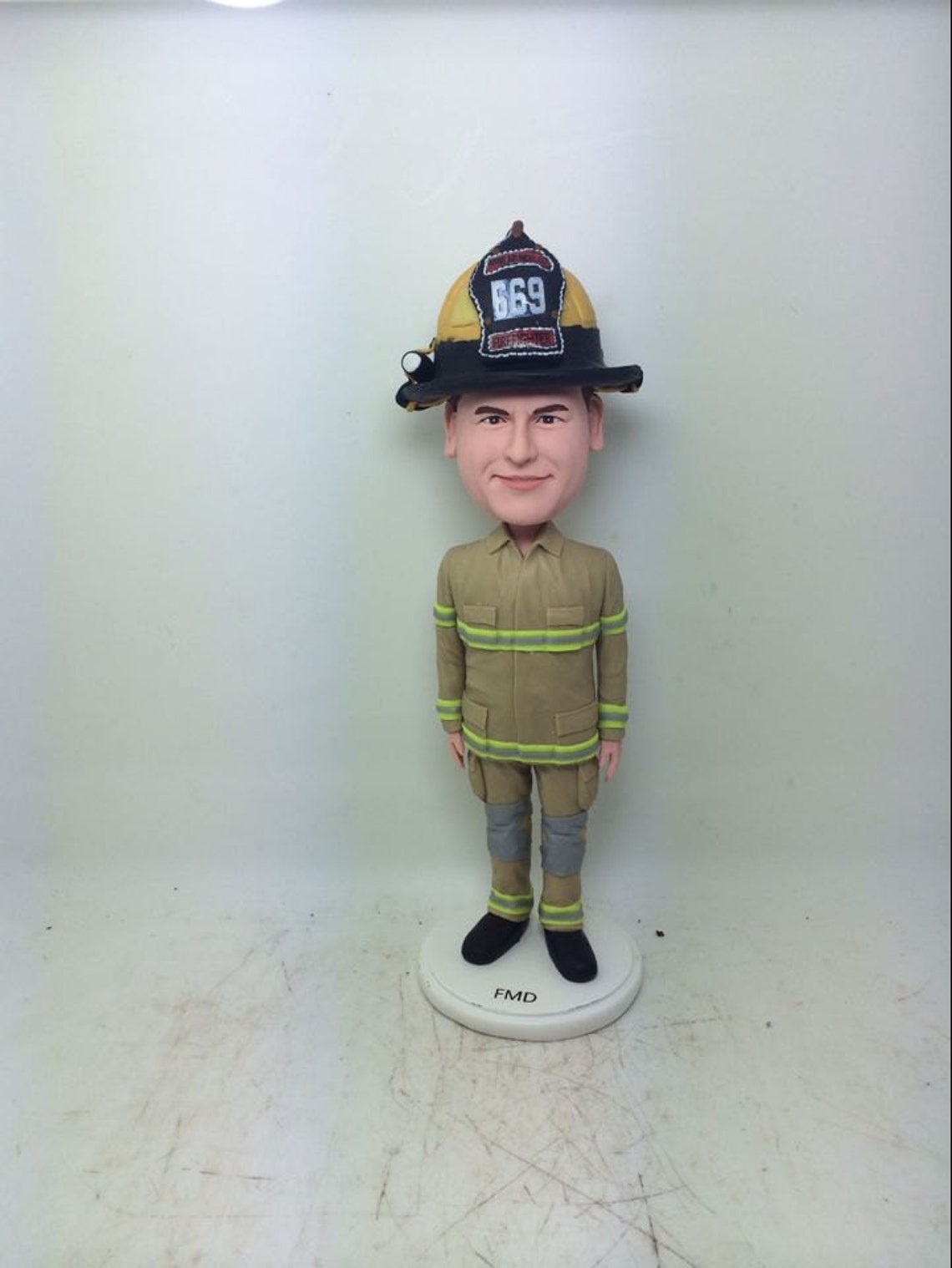 Firefighter Bobble Head Personalized Fireman Gift Clay - Etsy