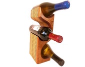 Mahogany Wood Wine Rack | Tabletop Mahogany Wine Rack | Wine Bottle Storage | 3 Bottle Wine Rack | Small Wood Wine Rack | Wine Bottle Rack