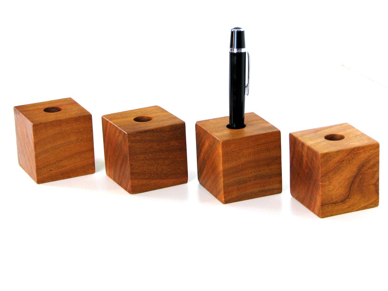 Simple Cherry Pen Holder / Wood Pen Display / Cherry Wood Etsy Canada