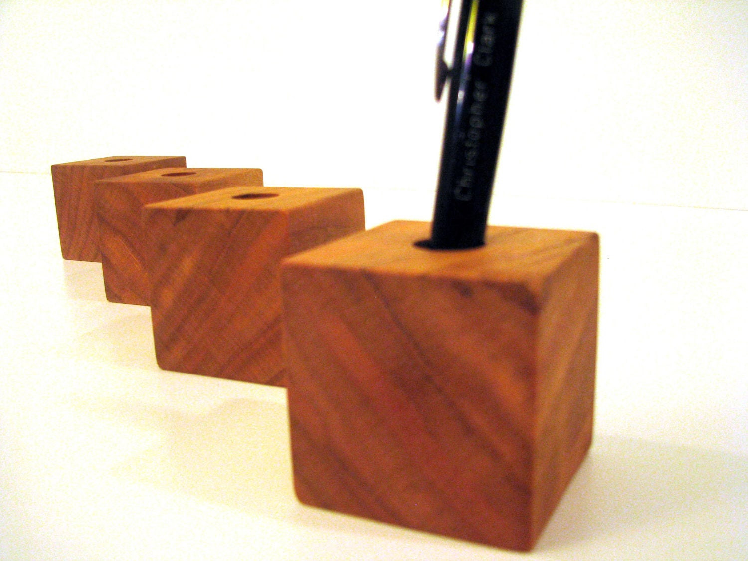Simple Cherry Pen Holder / Simple Wood Pen Display / Cherry Etsy