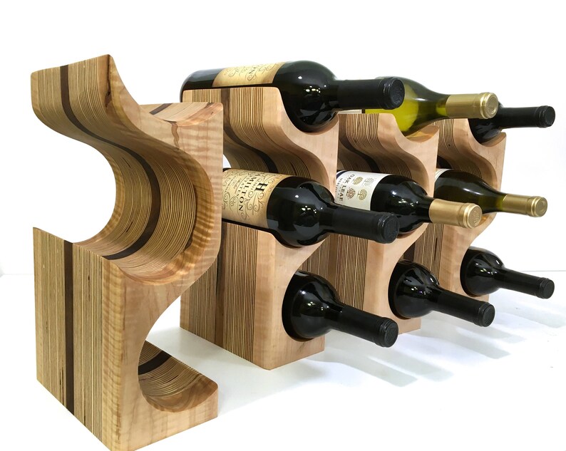 Curly Maple Wine Rack Figured Maple and Black Walnut 3 Etsy