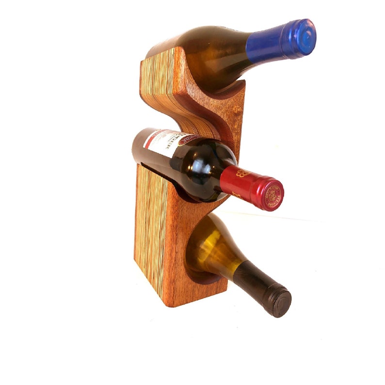 Gany Wood Wine Rack Tabletop Bottle Storage 3 Small