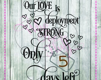 Our Love is deployment strong svg png jpg dxf eps cutting file Marriage die cut Military Army Navy Air Force Marines count down countdown
