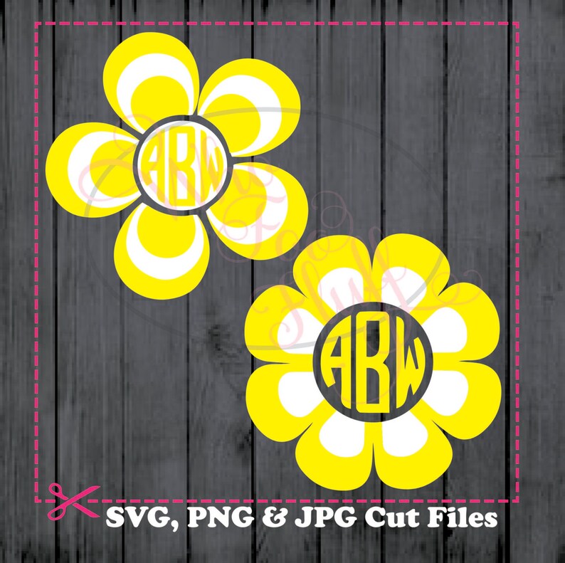 Download Daisies 9 monogram daisy frames svg png jpg cutting file ...