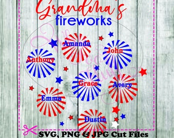 Grandma's Fireworks Mimi, Gran, Mamaw, Grandmom & Nana DIY jpg png file, cutting file, gifts