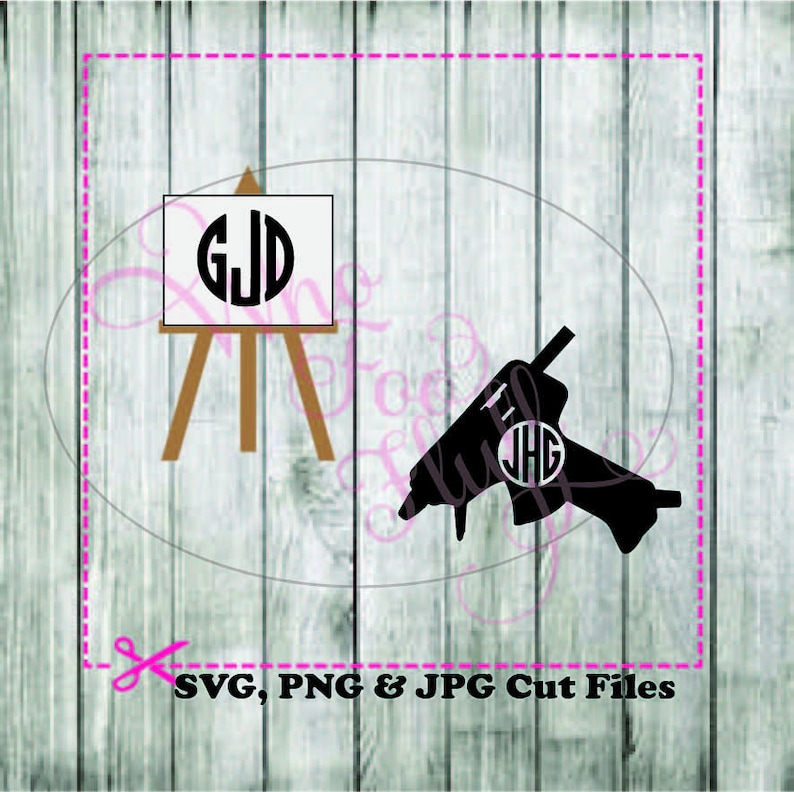 Download Craft art monogram frames glue gun canvas easel svg png jpg | Etsy