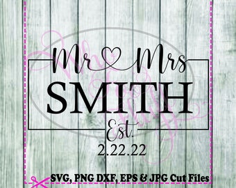 Mr and Mrs Wedding  SVG jpg png dxf eps files cutting file wedding bride matching shirts wedding sign doormat svg mr & mrs