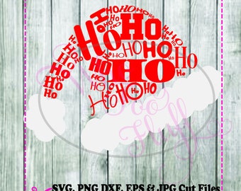 HO ho ho santa hat svg png jpg dxf eps cutting file Christmas fanatic cutting Holidays die cut vinyl cutters rudolph santa christmas shirt