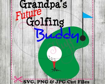 Il futuro golfista del nonno Buddy Clipart SVG, camicia fai-da-te svg jpg e file png, file di taglio, regalo del padre del golf Il bambino del bambino del bambino golf della ragazza