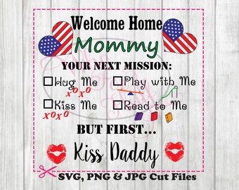 Military Welcome Home Mommy Clipart deployment SVG,  DIY poster decorations, svg jpg and png files, Cricut cutting file