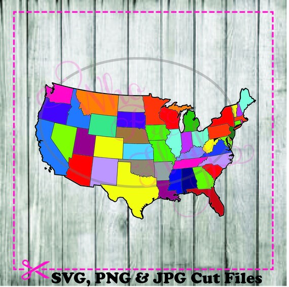 usa travel map individual states solid or outlined map etsy