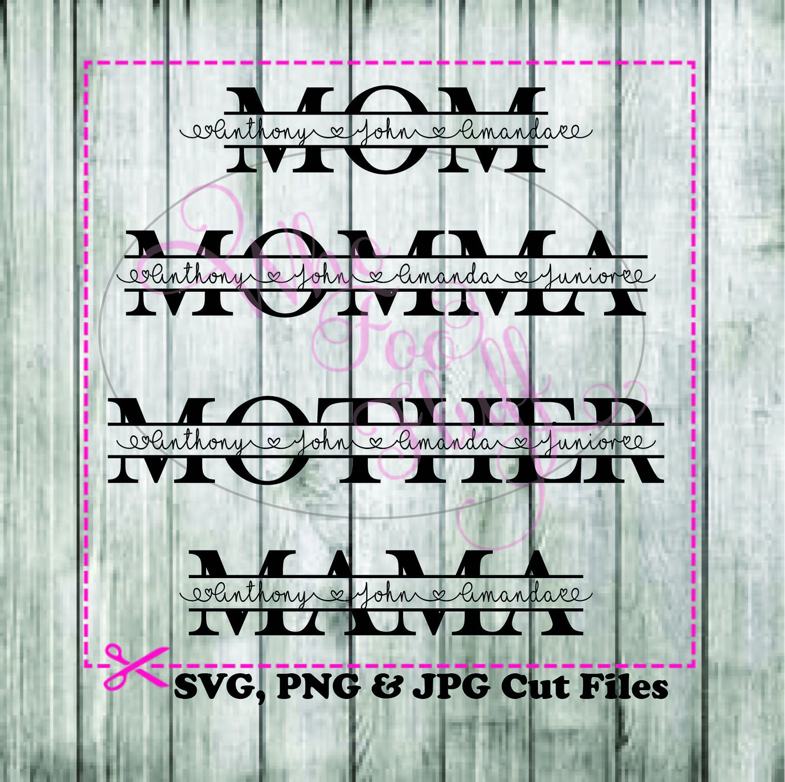 Download Split Mom NANA Momma Mama Mother split word DIY svg jpg | Etsy