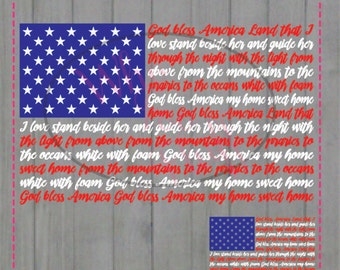 God bless America American Flag SVG DIY cut svg jpg vector png file Cricut cutting file, Stars America lyrics 4th of July Patriot, Patriotic