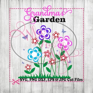 Nana's Garden, Also included Mom's, Grandma's, Mother's &  Gram's, DIY svg jpg and png files, Cricut cutting file Flowers, monograms names