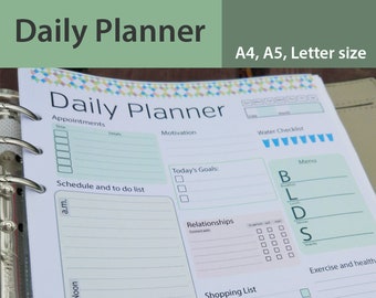 day planner printable daily planner editable daily organizer etsy