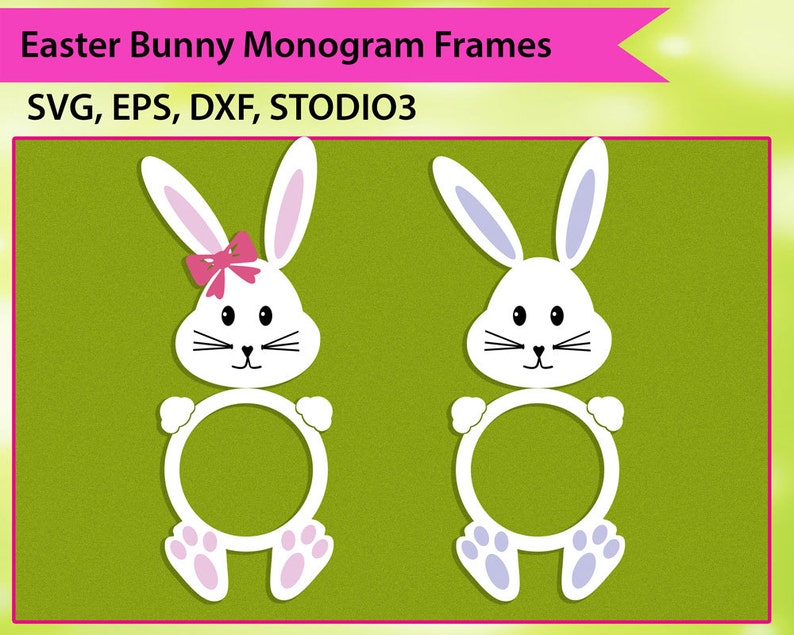 Download Easter Bunny Svg Bunny Circle Monogram SVG DXF EPS Easter ...