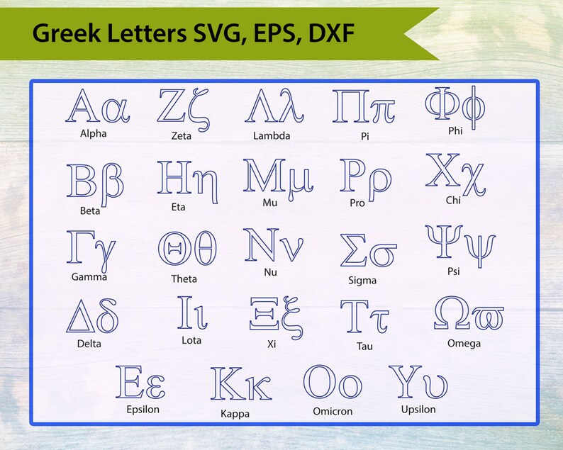 Greek letters