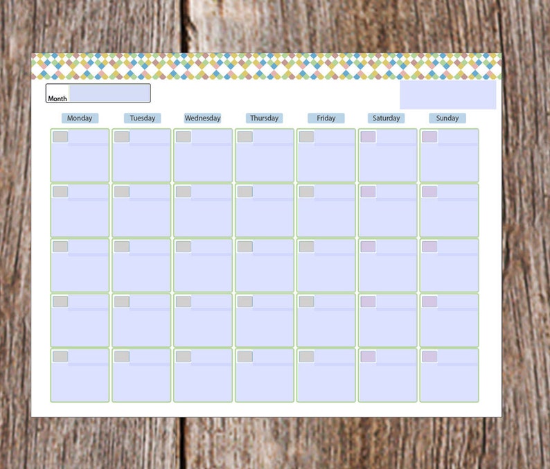 Perpetual Calendar Printable Year At One Glance Perpetual | Etsy