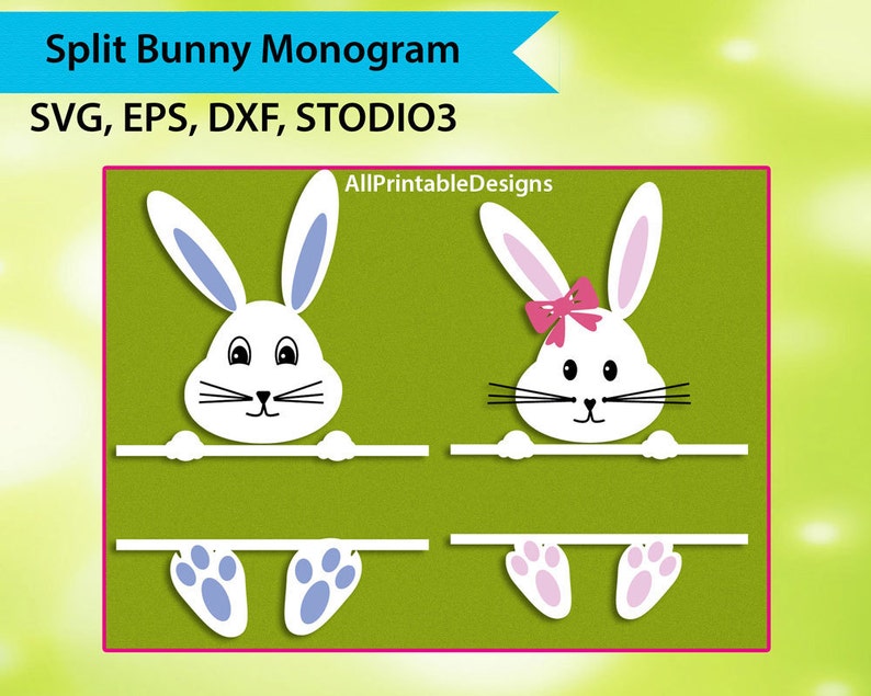 Download Easter Bunny svg Split Bunny Monogram Easter Bunny Monogram | Etsy