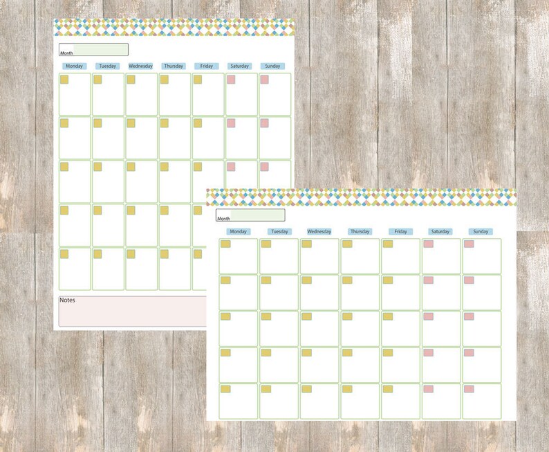 Perpetual Calendar Printable Year At One Glance Perpetual | Etsy