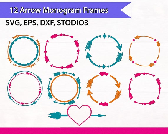 Arrow Circle Frame SVG files for Silhouette and Cricut | Etsy
