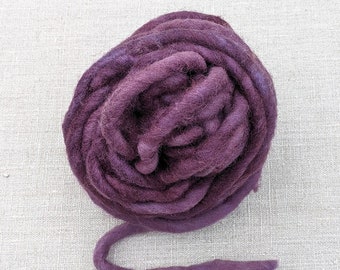 Bulky Yarn for Weaving, Big Yarn, Purple Wool, Chunky Handspun