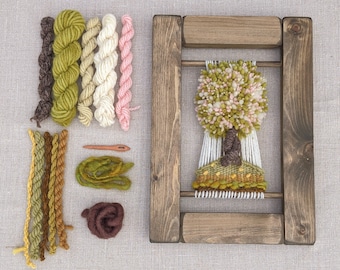 Weaving Kit - Learn to Weave a Woven Wall Hanging, Spring Blossom - Natural Dyes