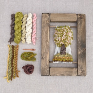 Weaving Kit - Learn to Weave a Woven Wall Hanging, Spring Blossom - Natural Dyes