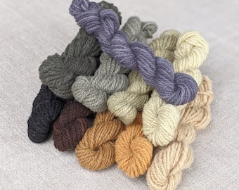 Natural Dye Yarn Selection: Mini Skeins for Weaving, Knitting, Crochet