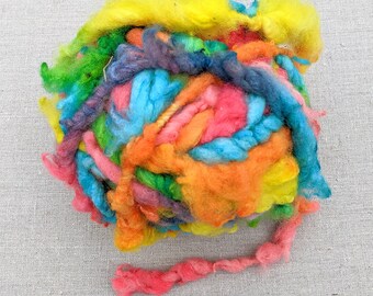 Super Bulky Hand Spun Yarn for Woven Wall Hangings, Bright Colour Wool