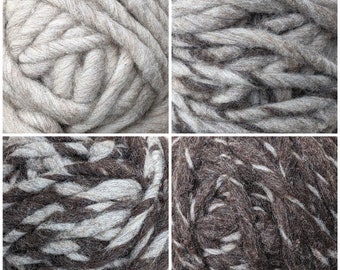 Bulky Yarn for Weaving, Textile and Fiber Art. Choice of 4 Neutral Shades