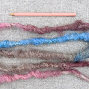 Super Bulky Art Yarn for Weaving and Fiber Art, Blue Pink Wool image 2