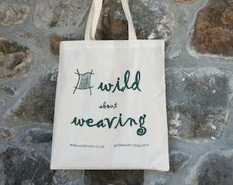 Cotton Tote Bag, Fair Trade Shoulder Bag, Ethical Gift for Weaver