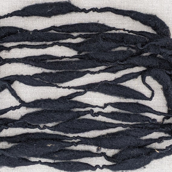 Naturally Dyed Black Yarn, Thick and Thin Wool for Weaving