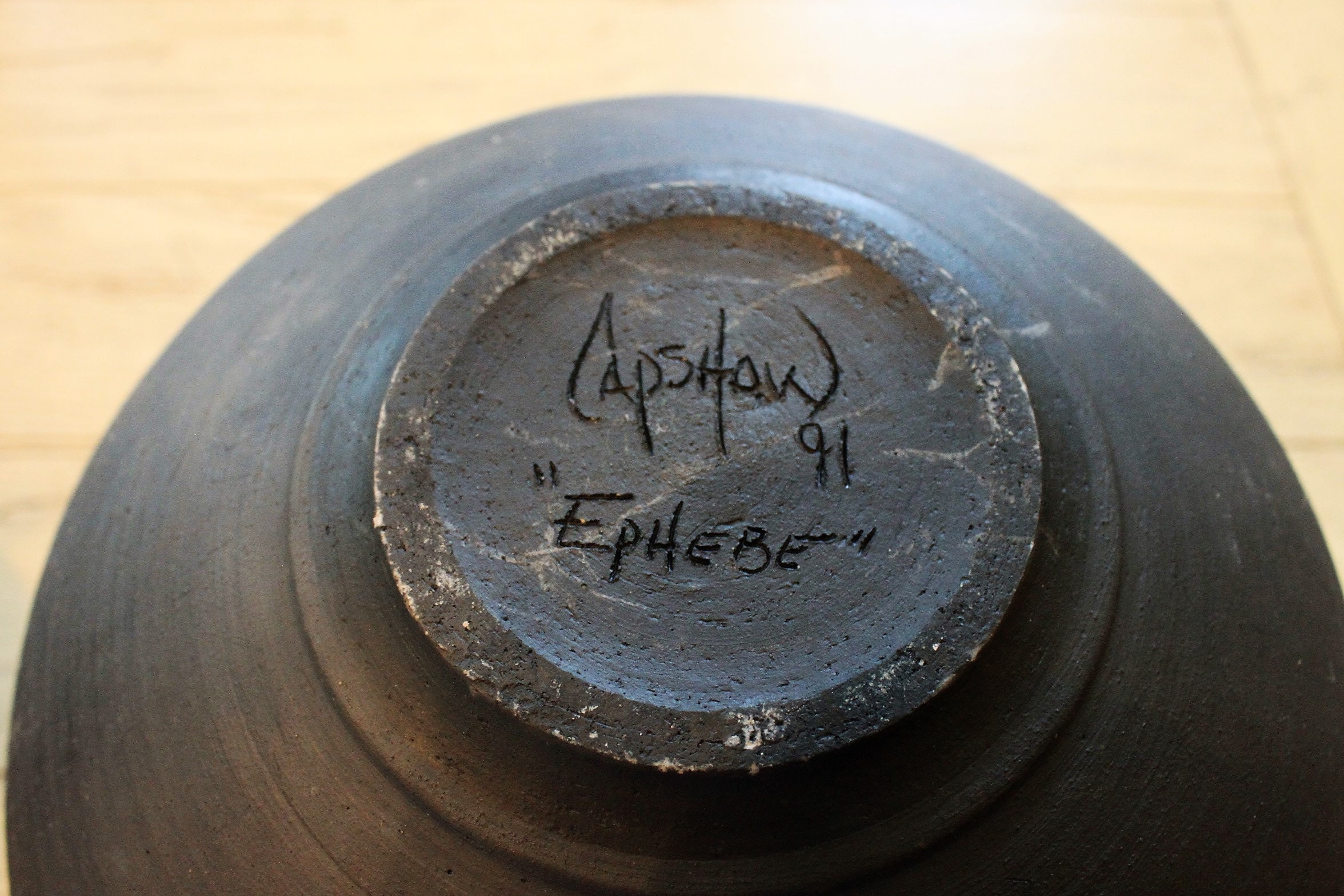 Vintage Raku Pottery Vase Signed by Artist Bill Capshaw