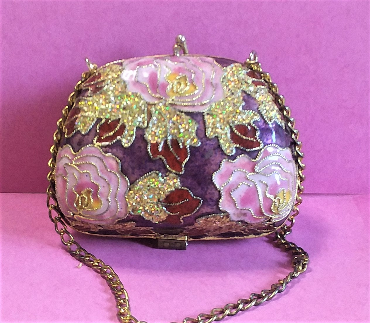 Cloisonné Purse, Enamel Purse, Enamel Brass Purse, Cloisonné Enamel