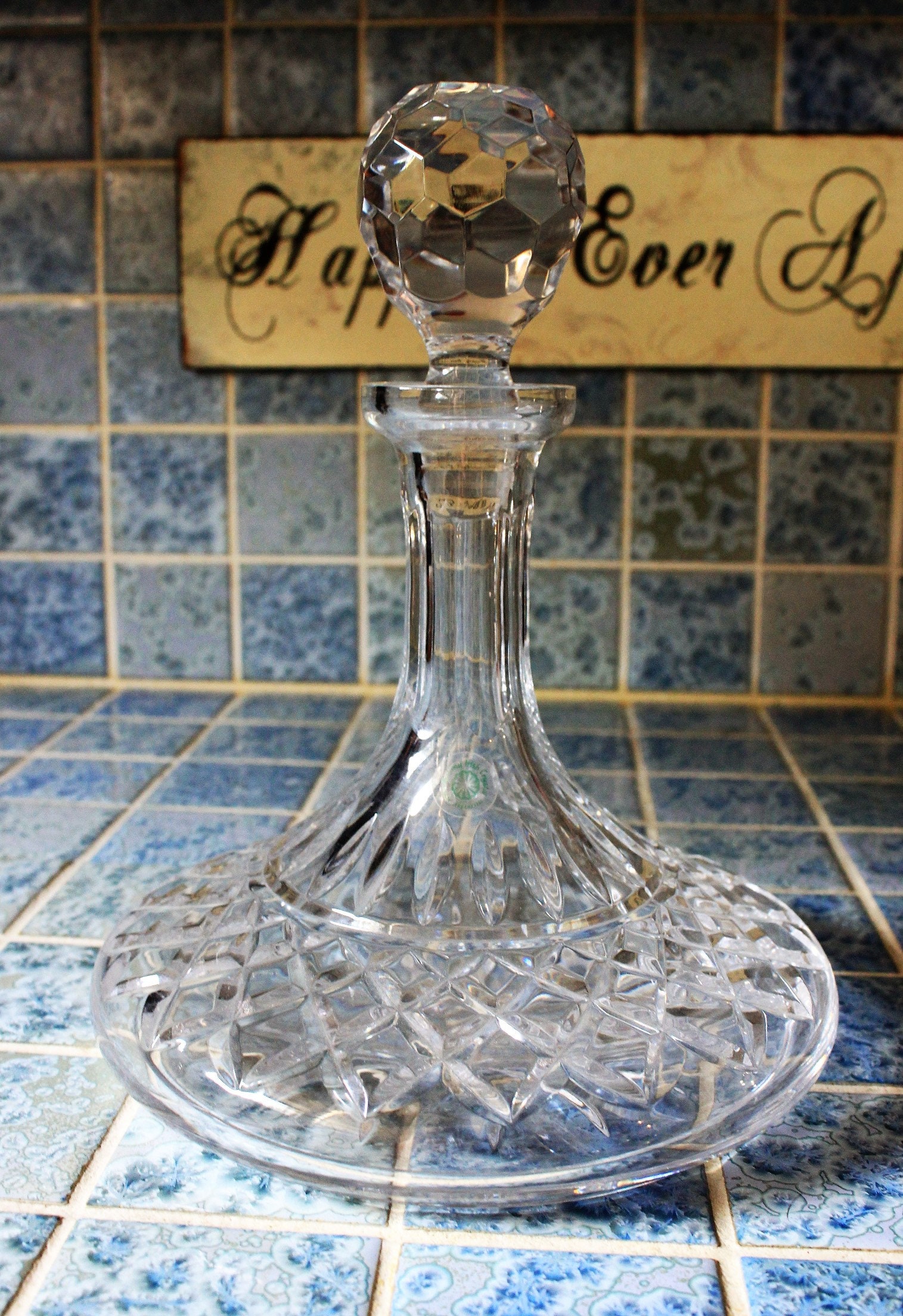 about Galway Crystal Longford Ships Decanter Clear Irish Crystal